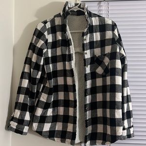 Women’s black and white teddy jacket